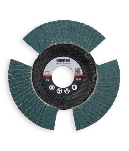 [8193] DISCO FLAP VISION 4-1/2" (ø115x22mm) ZIRCONIO - 080 [10 unid] BREMEN® (8193)