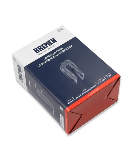 [7972] GRAMPAS 25mm [Corona 5.70mm] (Caja 5.000 uni) P/CLAVADORA/ENGRAM. BREMEN® (7972)