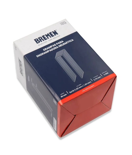 [7974] GRAMPAS 40mm [Corona 5.70mm] (Caja 5.000 uni) P/CLAVADORA/ENGRAM. BREMEN® (7974)