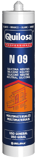 [QUI43419] SELLADOR DE SILICONA NEUTRA N-09 BLANCO 300 ml. QUILOSA (10043419)