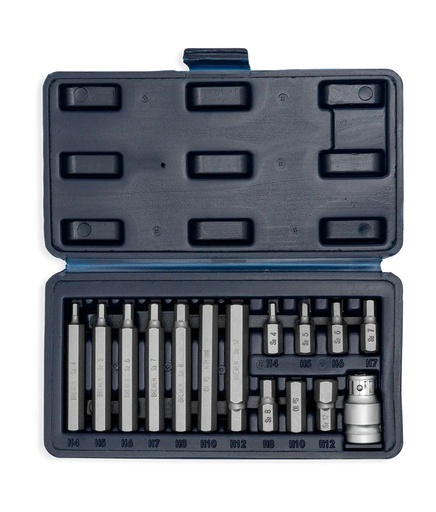 [BREPH15J] JGO.PUNTAS HEXAGONALES x 15 Pzs (Acero S2) BREMEN® (8308)