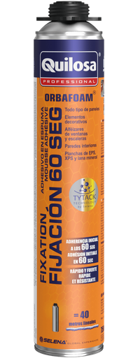 [QUI40750] ADHESIVO EN ESPUMA ORBAFOAM FIJ.60 SEGUNDOS (PISTOLA) 750 ml. QUILOSA (10040750)