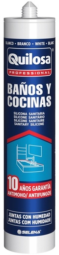 [QUI43497] SILICONA BAÑOS Y COCINAS BLANCO 280 ml. QUILOSA (10043497)
