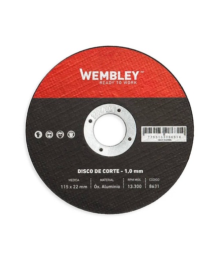 [8631] DISCO DE CORTE WEMBLEY® 4-1/2" (115x1.0x22mm) OX. ALUMINIO [25 unid] (8631)