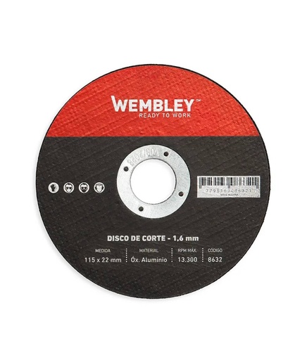 [8632] DISCO DE CORTE WEMBLEY® 4-1/2" (115x1.6x22mm) OX. ALUMINIO [25 unid] (8632)