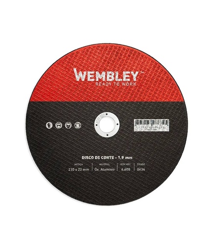 [8634] DISCO DE CORTE WEMBLEY® 9" (230x1.9x22mm) OX. ALUMINIO [10 unid] (8634)