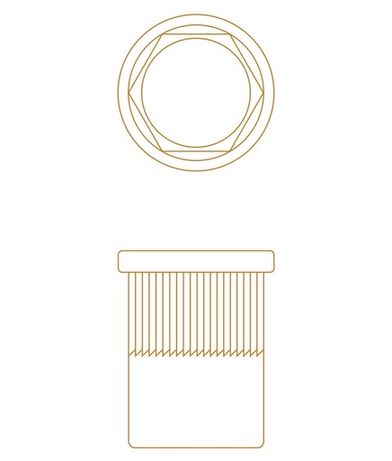 [RTZPMA06001] REMACHE TUERCA PLANO ( Dicromatado Dorado) MA [004] 06X1X1-3 [Caja x 250uni] BREMEN®