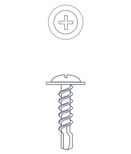[TTAA08019] TORNILLO AUTOPERFORANTE R.ANCHA TROMPETA AGUJA [019]  08 x 3/4" BREMEN®