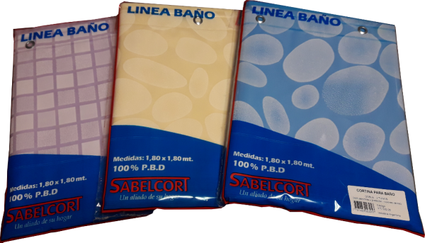 [NCCB2BL] CORTINA PARA BAÑO 2 TONOS C/GANCHOS COL. SURTIDOS