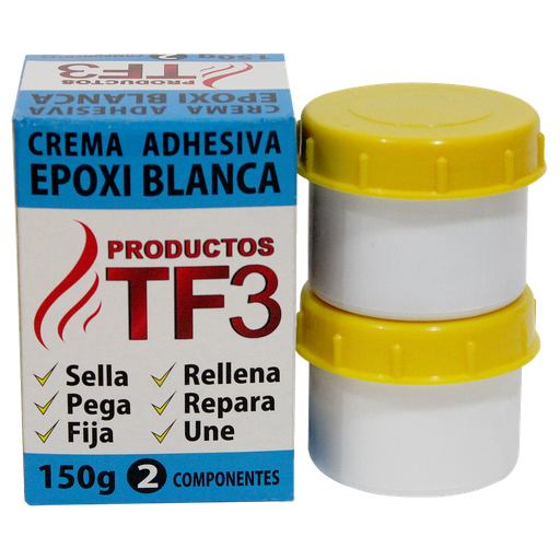 [TF3CAB] CREMA ADHESIVA EPOXI BLANCA 150 Gr. 2 COMP.