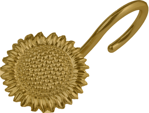 [SABGDBGI] GANCHO DECORATIVO-PLAST.P/BAÑO GIRASOL BRONCEADO