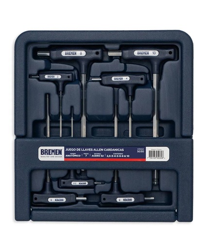 [BRELAA7J] LLAVE ALLEN CARDANICA MANGO ANAT. 7PZ. BREMEN® (5030)
