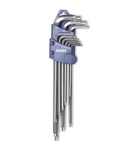 [BRELTL9J] LLAVE TORX EN L 9 PZ.(T10/T50) BREMEN® (4159)