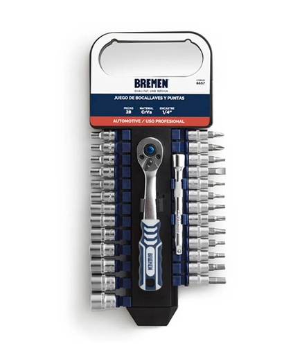 [BREB1428] BOCALLAV.JGO.28 Pz. ENC.1/4 (4-14mm+13 PUNTAS BREMEN® (6657)