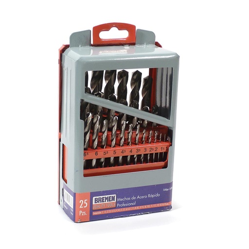 [BREM25] Mecha de Acero Rápido [Juego x 25Pzs](1-13mm) BREMEN® (6498)