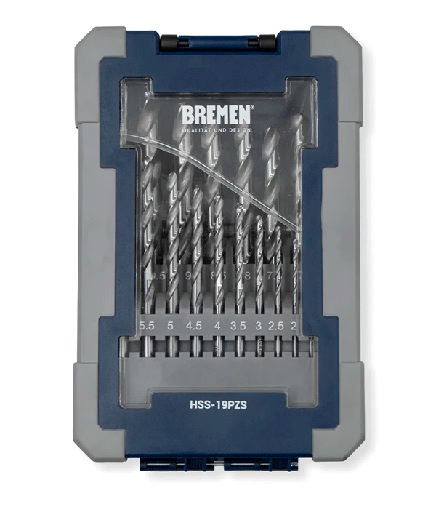 [BREM19] Mecha de Acero Rápido [Juego x 19Pzs](1-10mm) BREMEN® (7884)